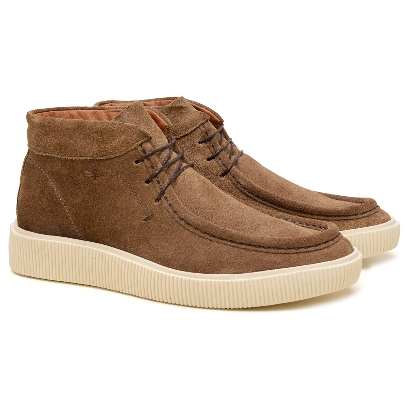 Sapato Casual Masculino Veritimo Bota Canadian Couro Casual Derby Mocassim Conforto Taupe