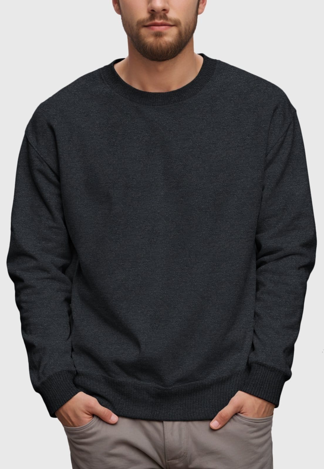 Conjunto Moletom Liso Gola Redonda e Calça Masculina Benellys Chumbo - 2