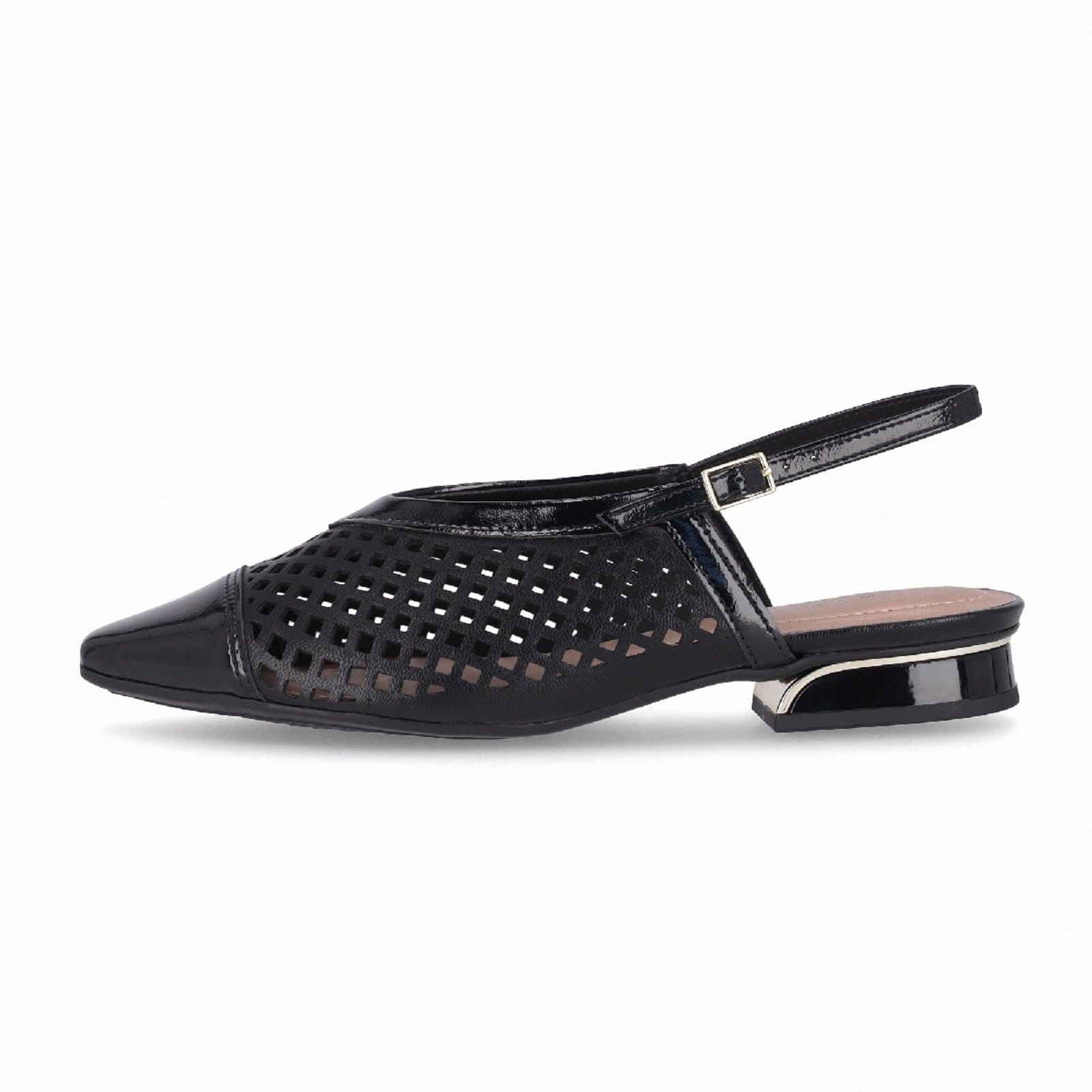 Sapato Piccadilly Slingback Silvia Salto Baixo