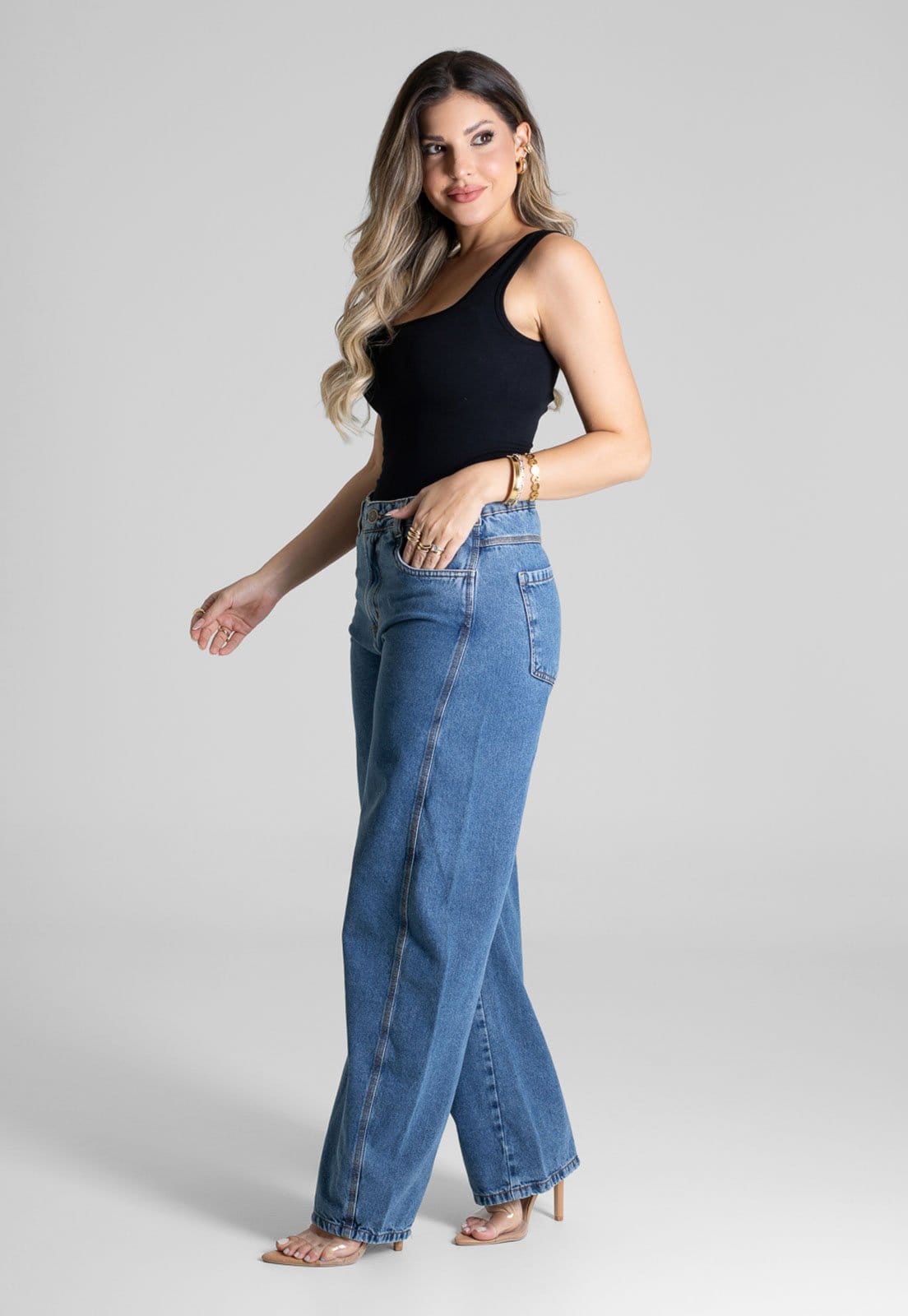 Vista 2 Calça Feminina Sawary Vante Sawary azul