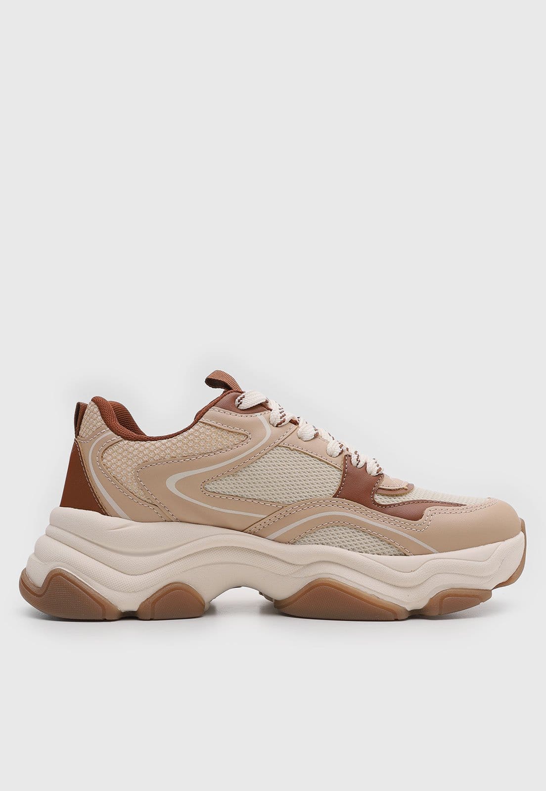 Vista 2 Tênis Feminino Anacapri Chunky Cadarço Anacapri bege