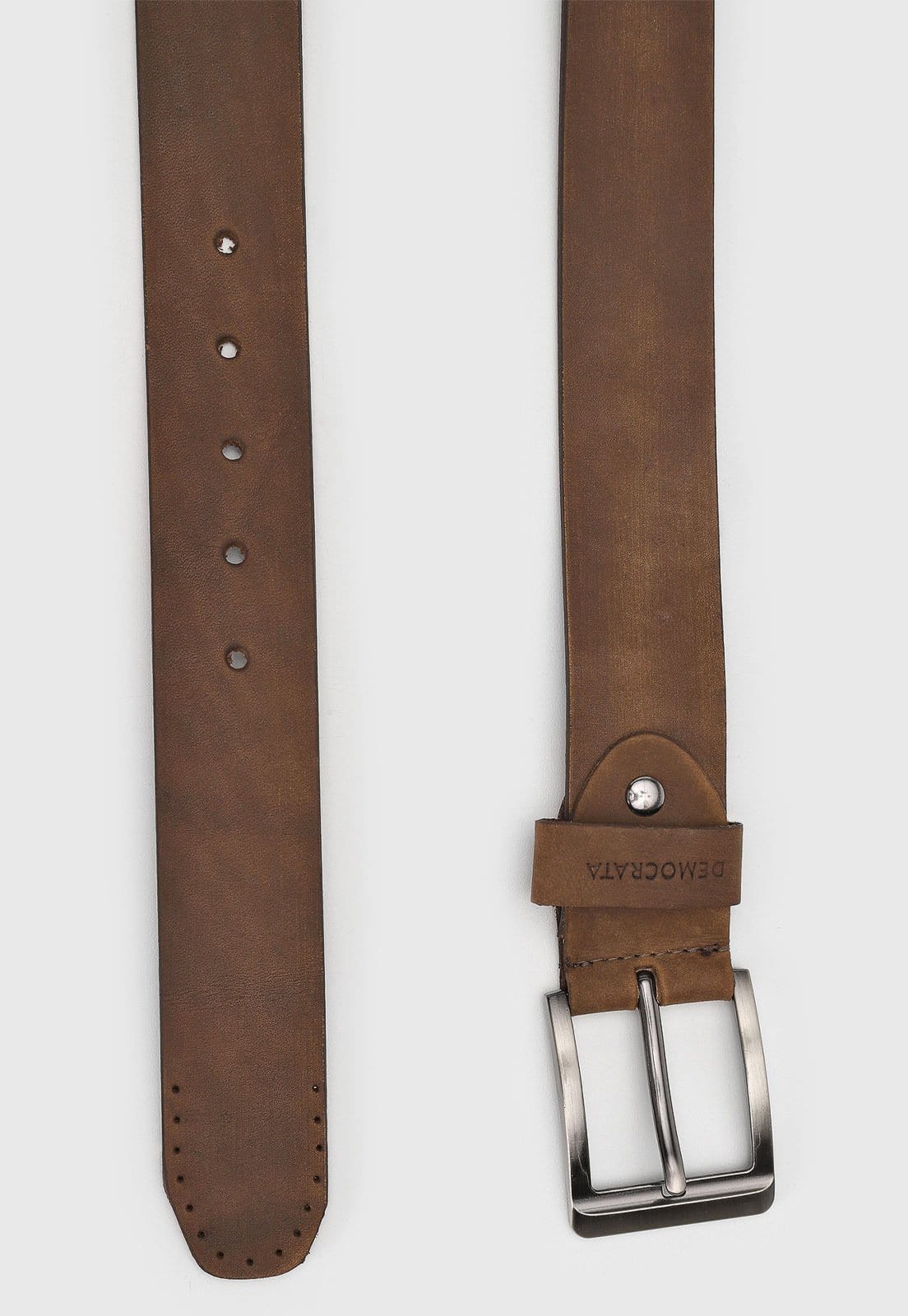 Vista 2 Cinto Masculino Democrata Fivela Escovada DEMOCRATA marrom