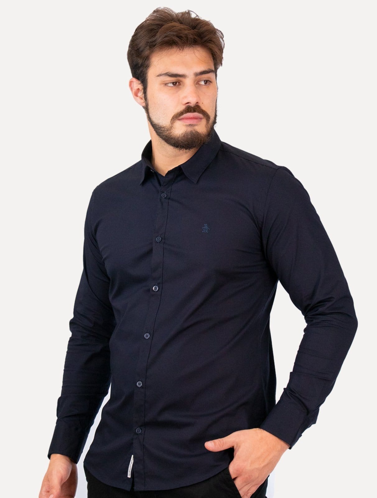 Camisa Original Penguin Masculina Regular Tricoline Bordado
