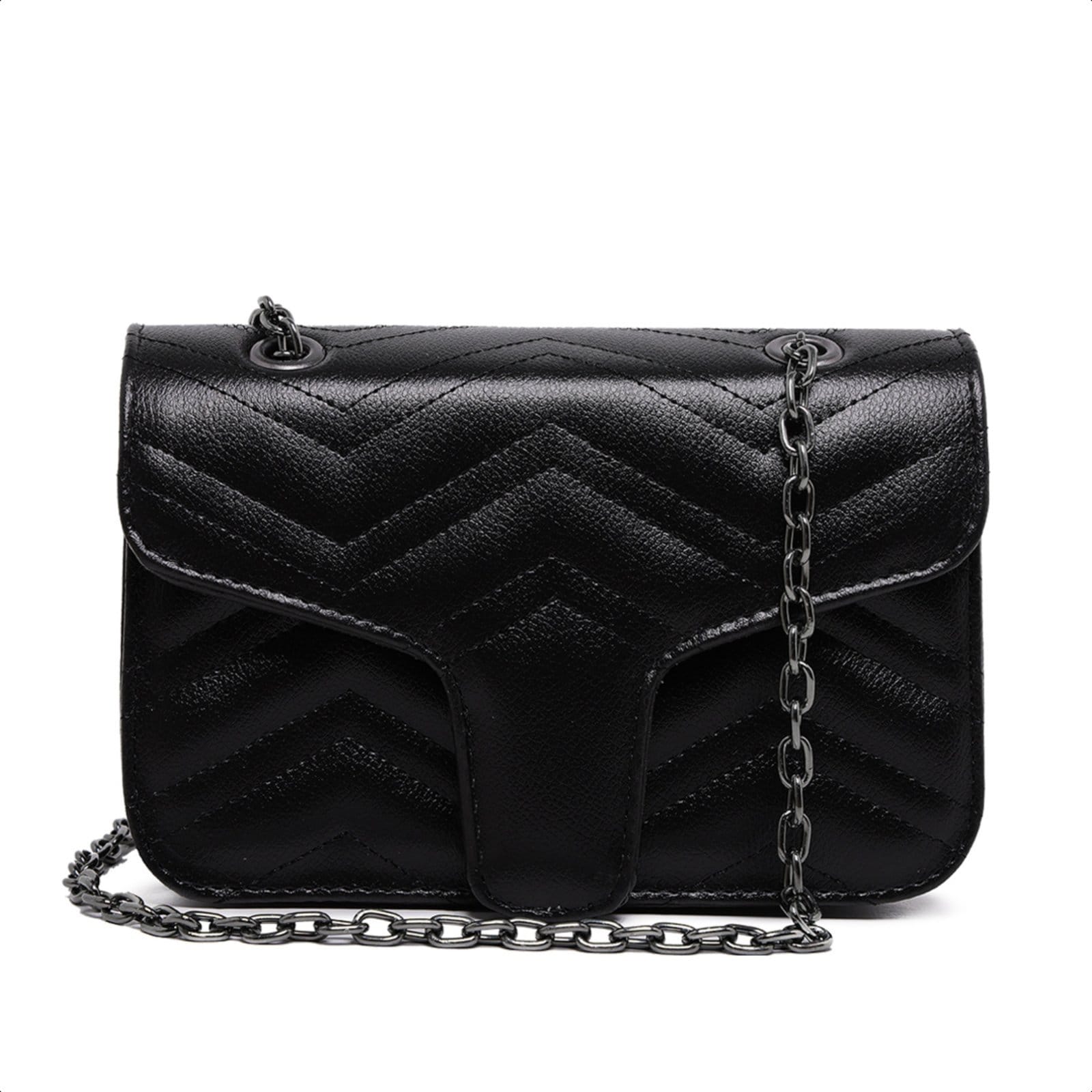 Bolsa Clutch De Ombro De Mão Pequena Preta Alça Corrente Carmelo Shoes Festa Casamento Balada Festival