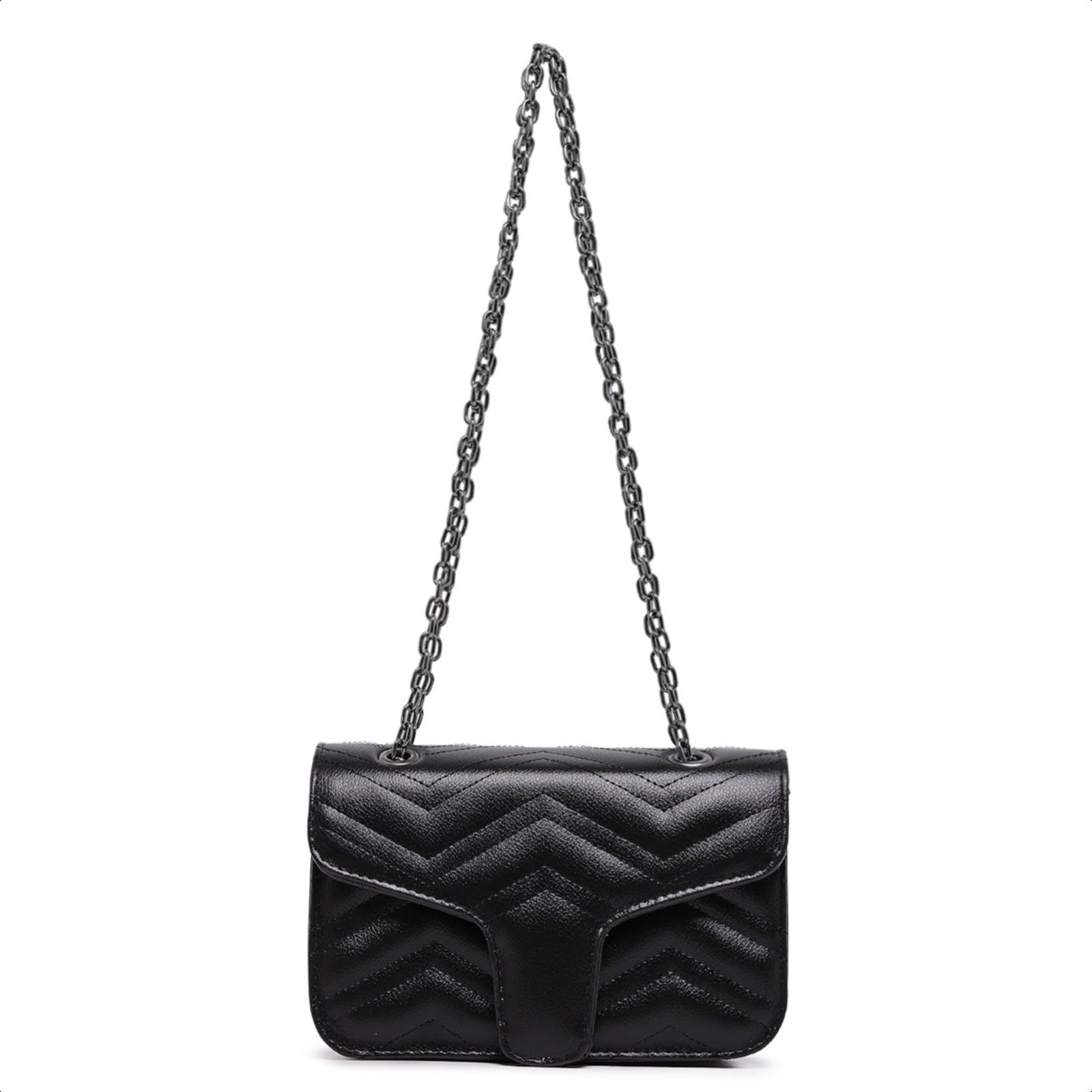 Vista 2 Bolsa Clutch De Ombro De Mão Pequena Preta Alça Corrente Carmelo Shoes Festa Casamento Balada Festival CARMELO SHOES preto