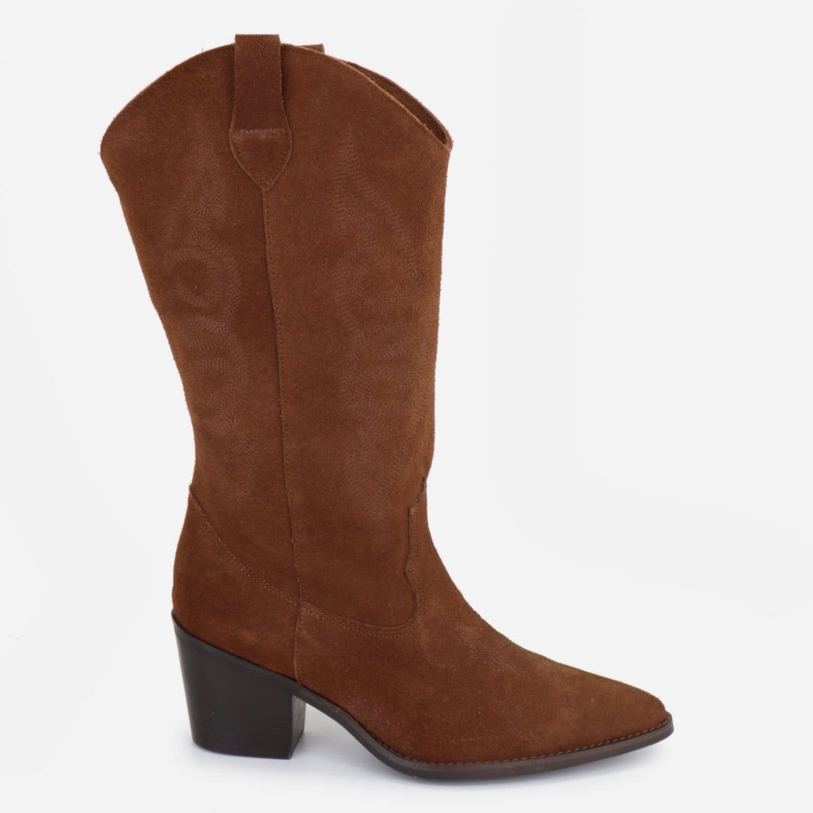 Vista 2 Bota Texana Country Em Couro Feminina Bico Fino Maria Paula Camurça Cedro MARIA PAULA preto