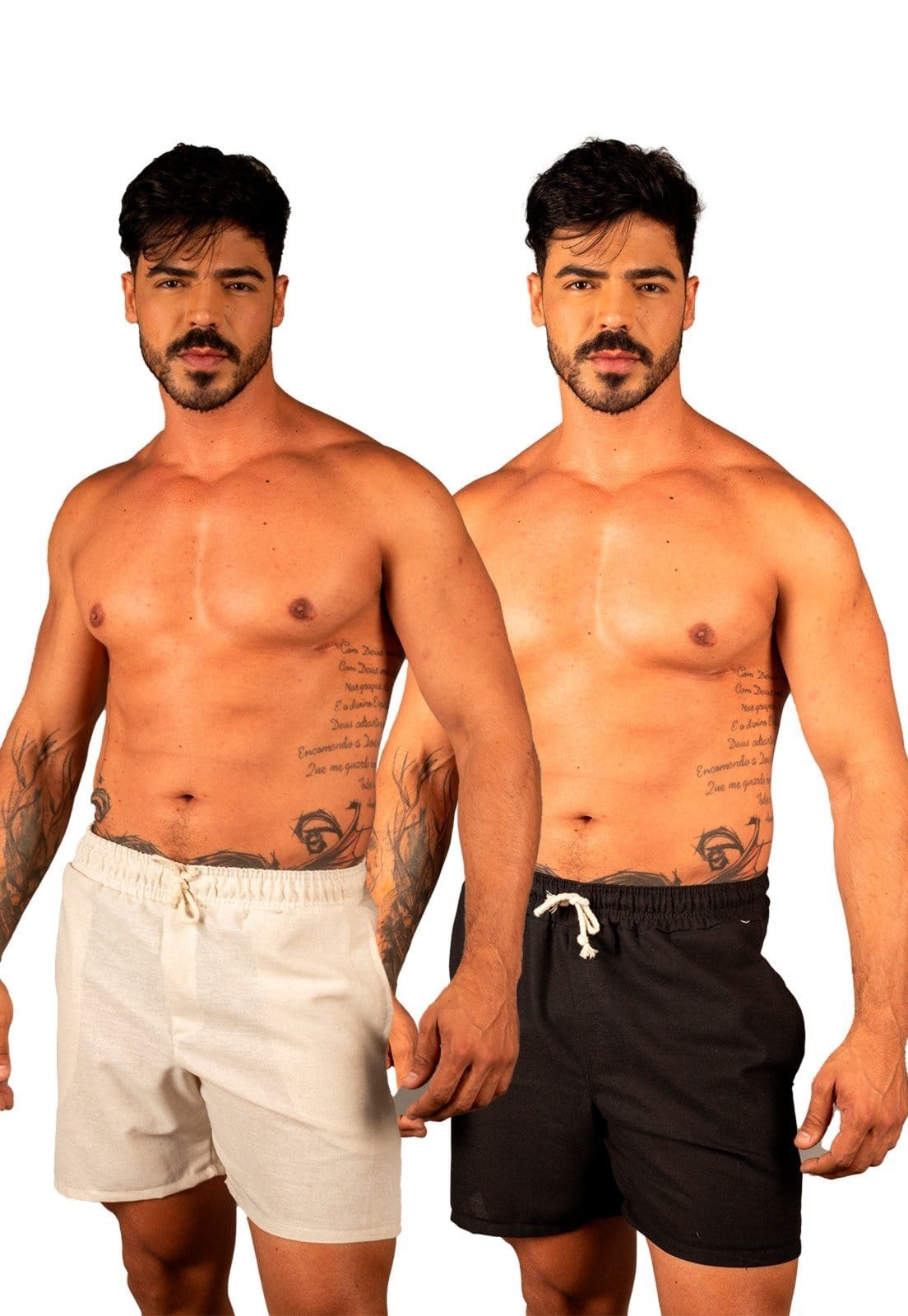 Kit 2 Bermudas Linho Masculinos Para Fim de Ano