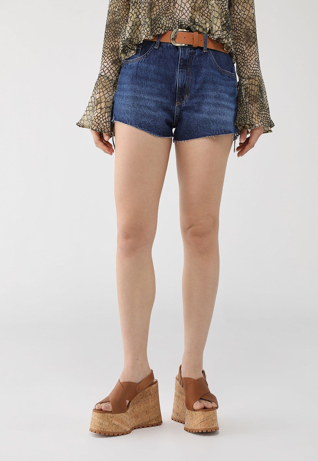 Short Jeans Lança Perfume Relaxed Barra Destroyed