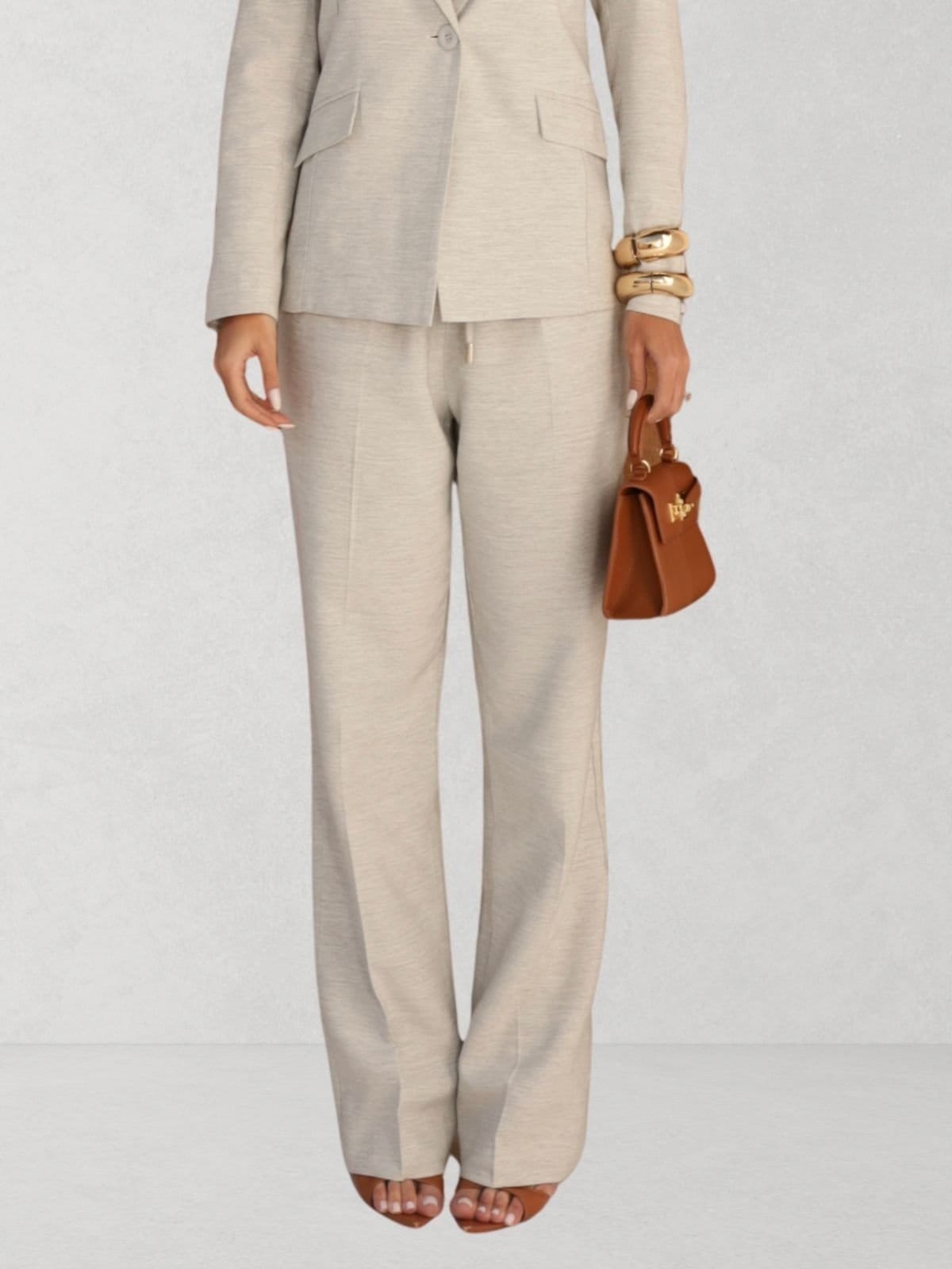 Vista 2 Calça Via Lessa Faro Reta Cós com Elástico Mescla Via Lessa cinza