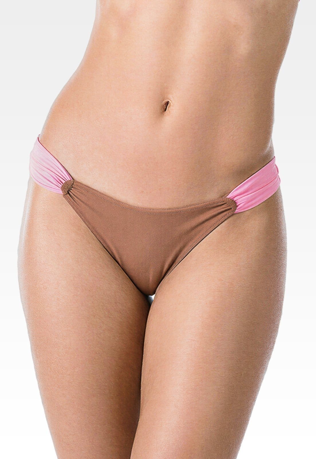 Vista principal Calcinha de Biquíni Summer Soul Empina Bumbum Com Faixa Lateral Rosa Summer Soul marrom/rosa rosa