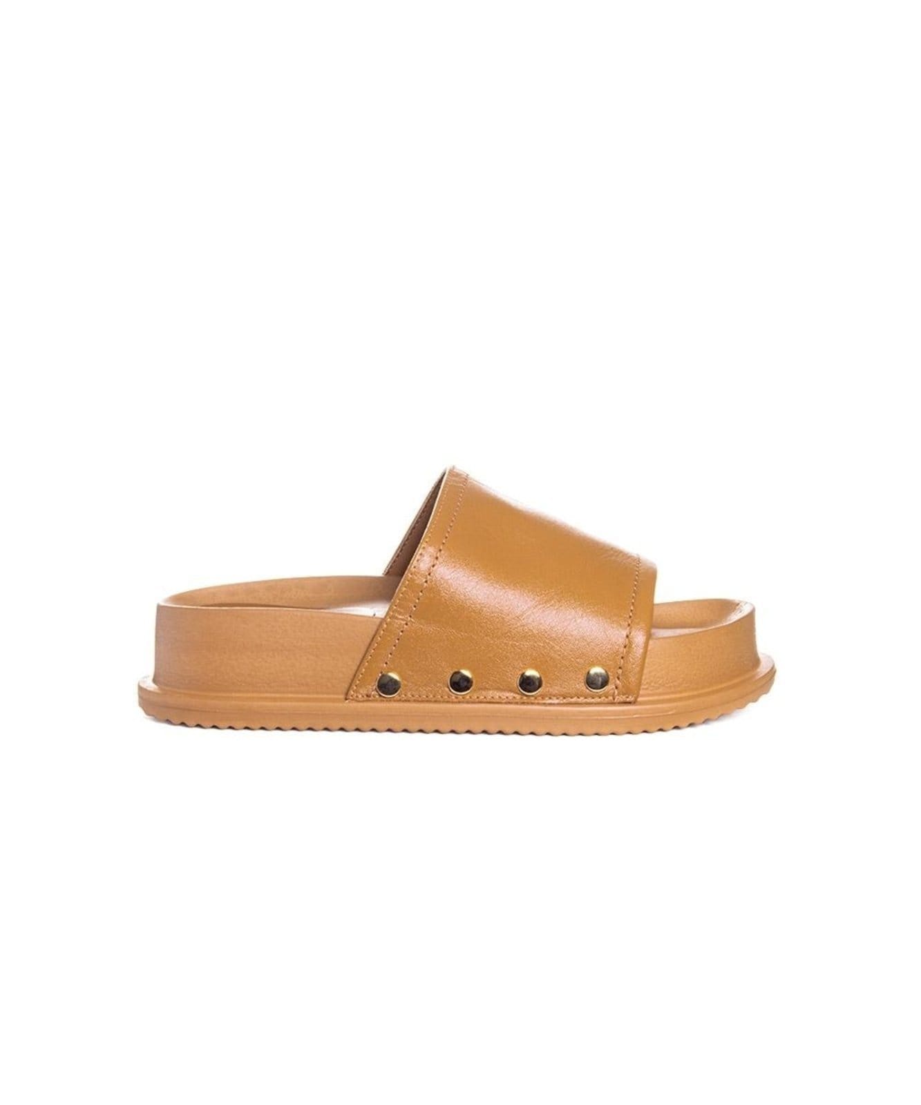 Tamanco Santinelli Flatform Couro Ambar