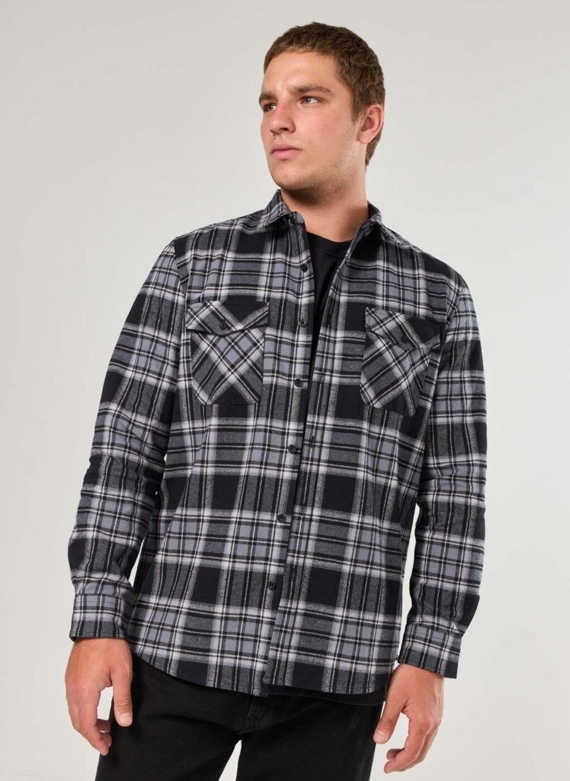 Camisa Xadrez Manga Longa Estruturada