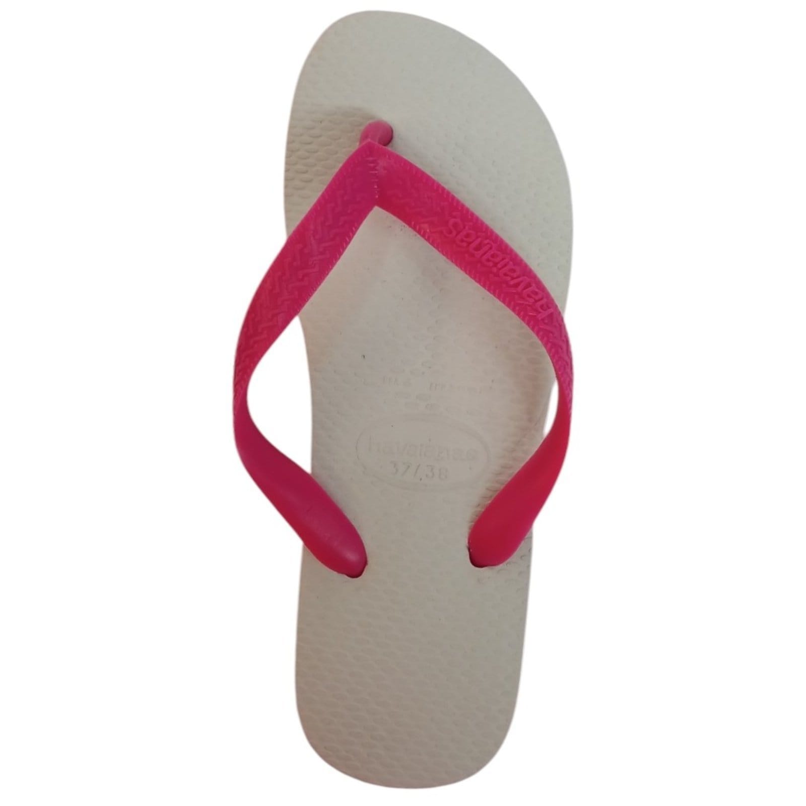 Vista 2 Chinelo Feminino Havaianas Tradicional Branco Havaianas rosa