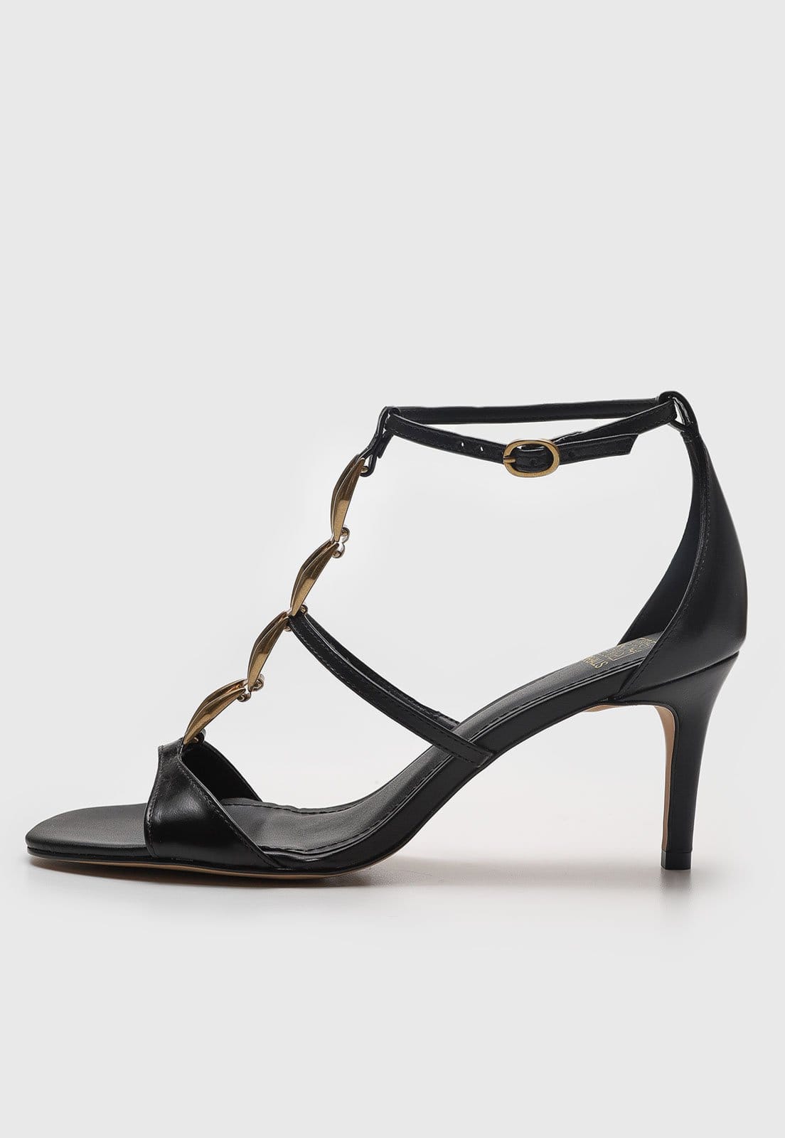 Sandália Feminina Degalls Corrente Salto Fino Preta