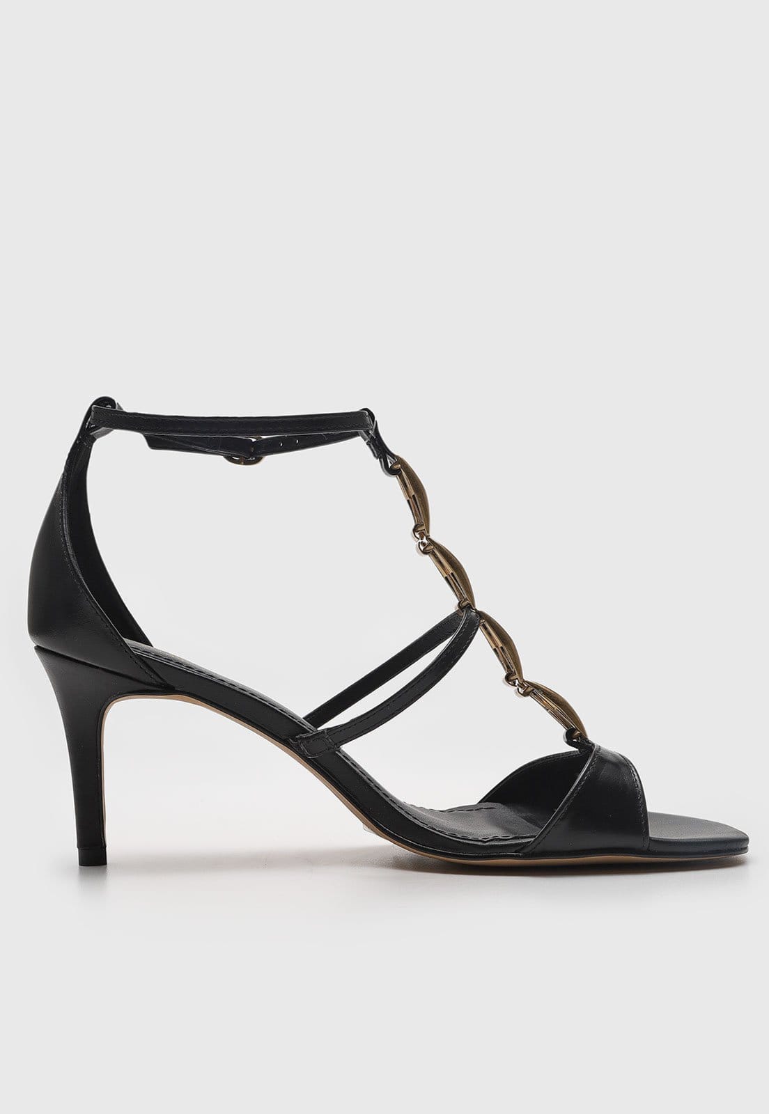 Vista 2 Sandália Feminina Degalls Corrente Salto Fino Preta Degalls preto