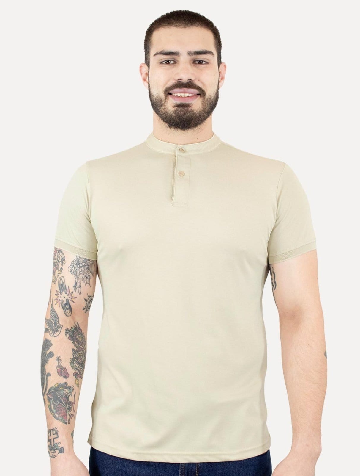 Polo Dixen Masculina Piquet Gola Padre Lisa Claro