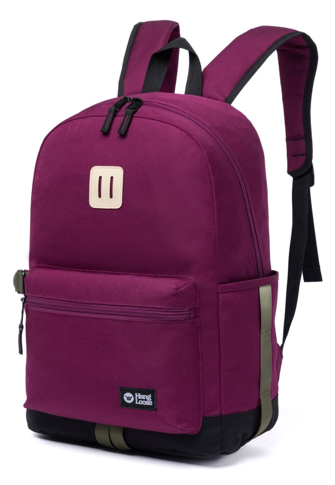 Vista 2 Mochila Masculina Hang Loose Faculdade Escolar Resistente Hang Loose vinho