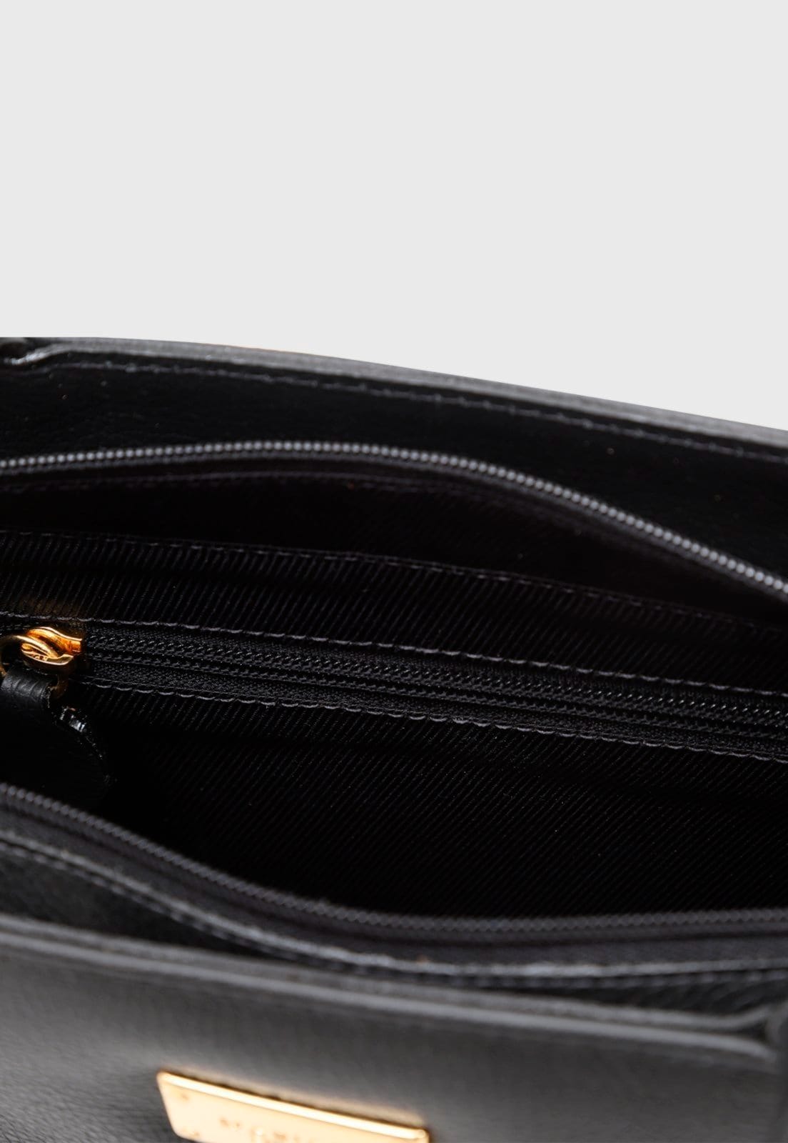 Vista 2 Bolsa Transversal Couro Mariart Maia Preta Mariart preto