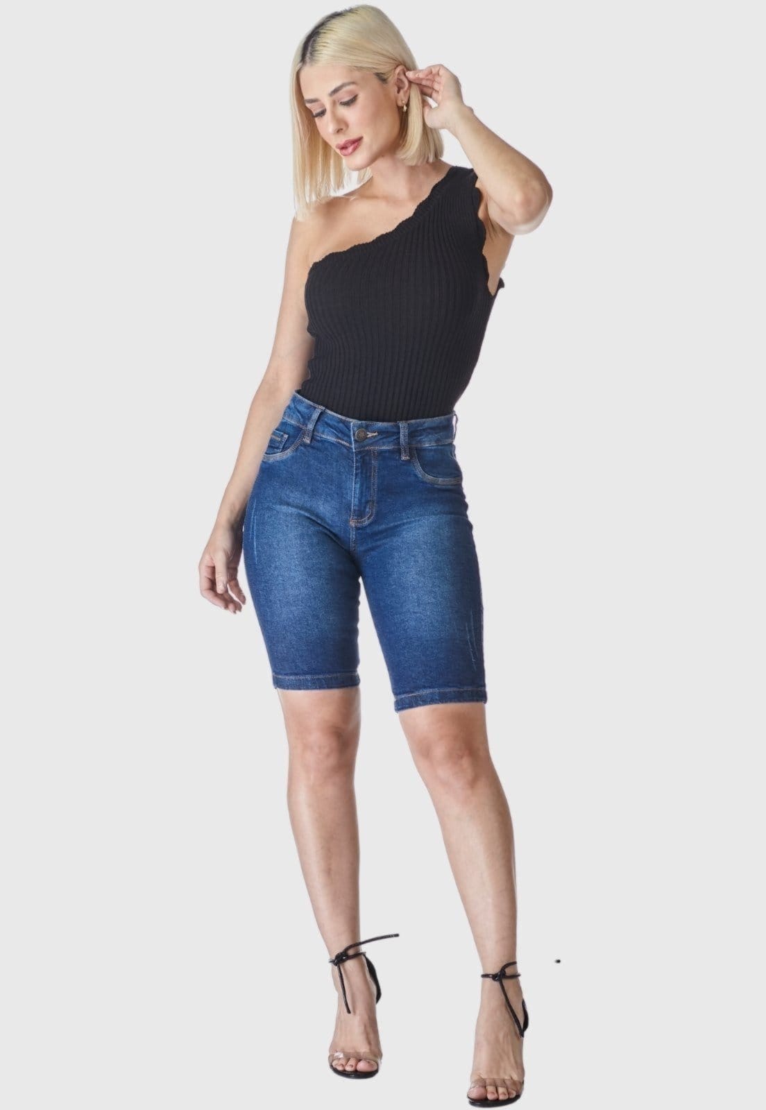 Vista 2 Kit 2 Bermudas Jeans HNO Jeans Ciclista Basica HNO Jeans azul