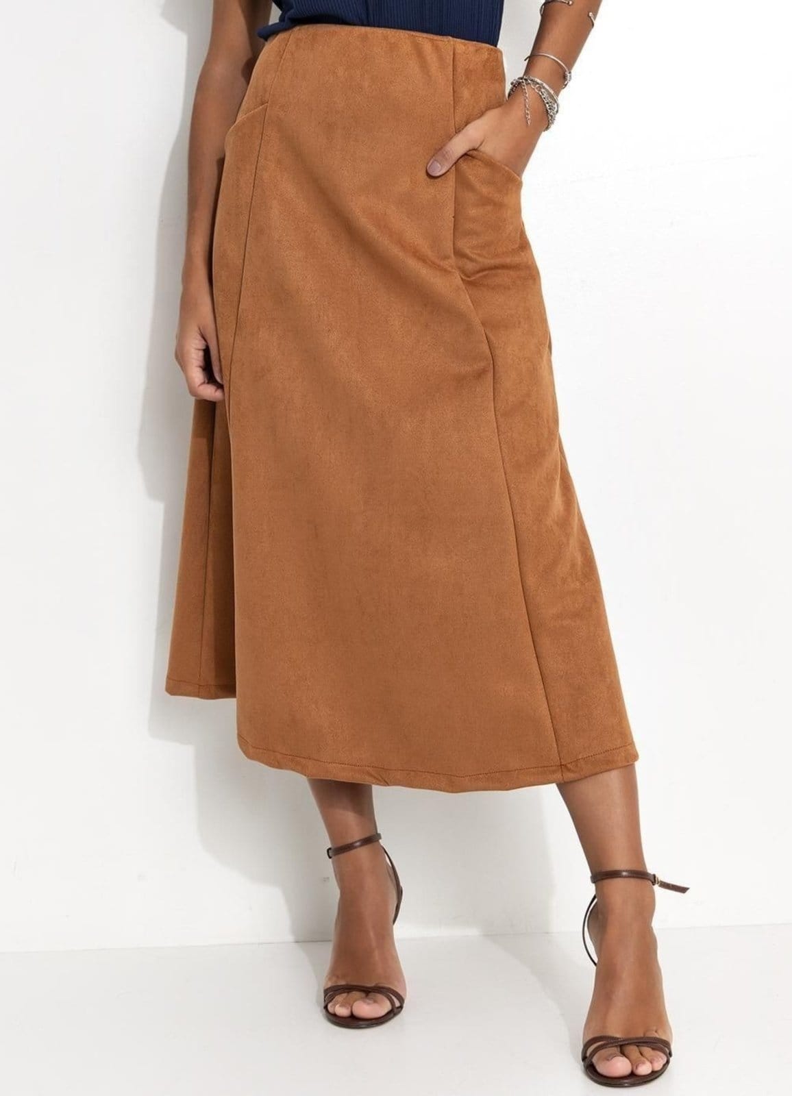 Saia Feminina Em Malha Suede Quintess