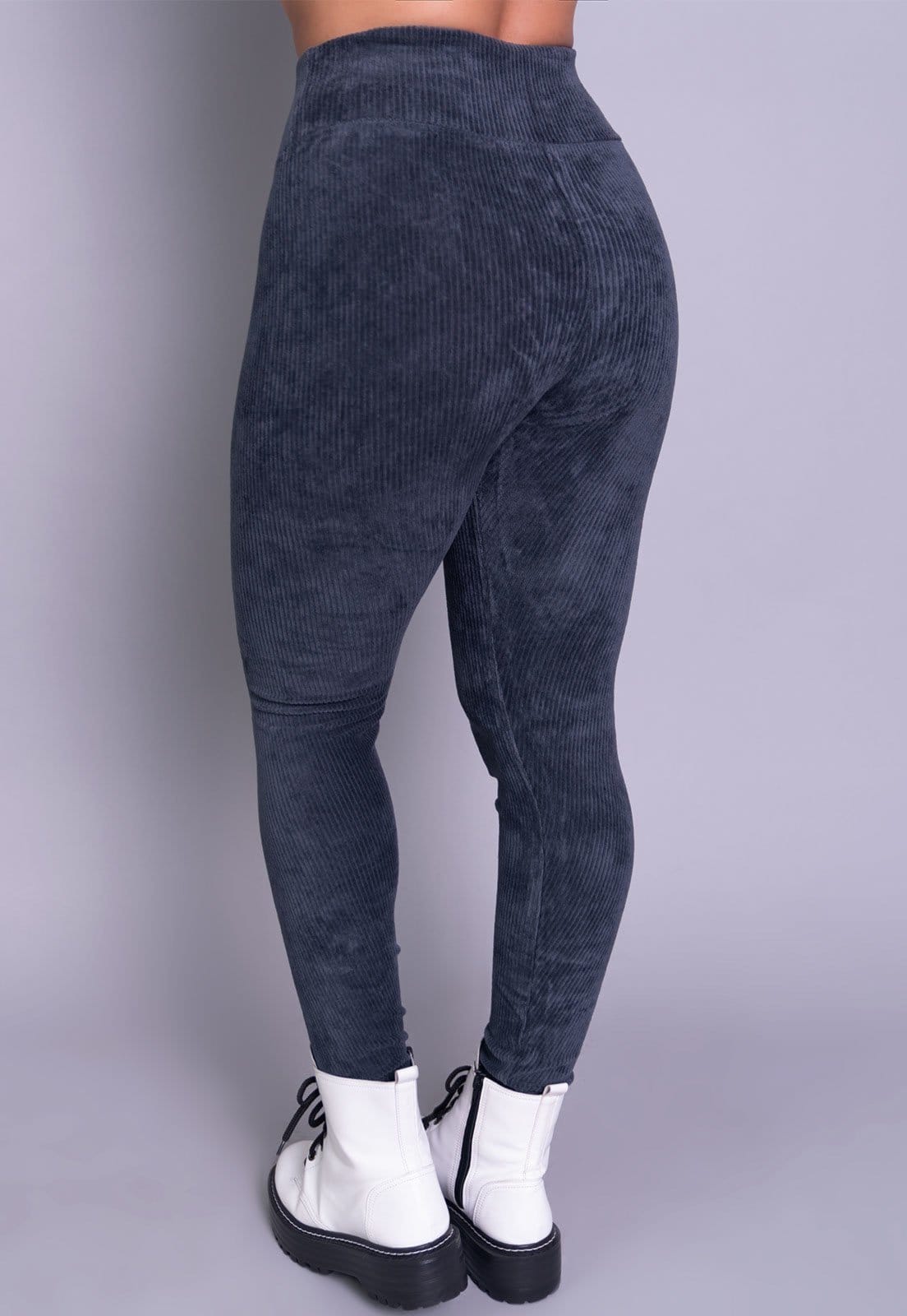 Vista 2 Calça Feminino Legging WLS Modas Veludo Cotelê WLS Modas cinza