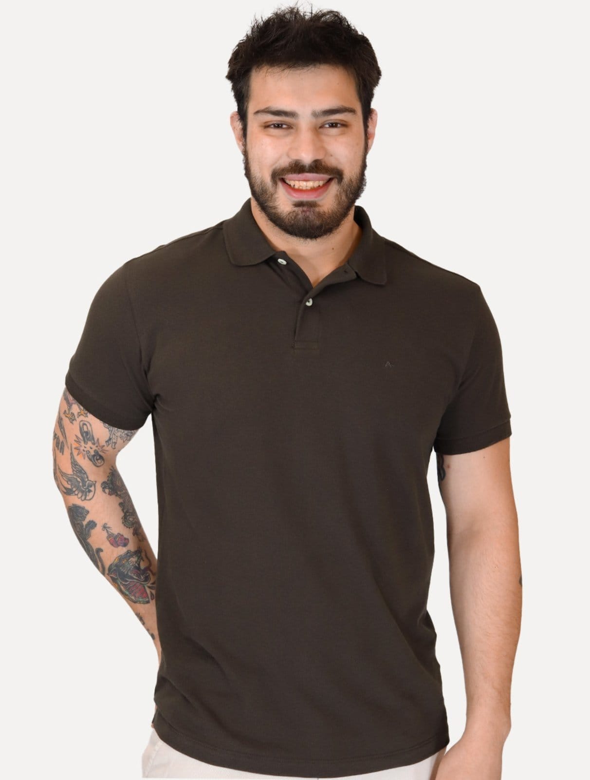 Polo Aramis Masculina Basic Piquet Mono Escuro