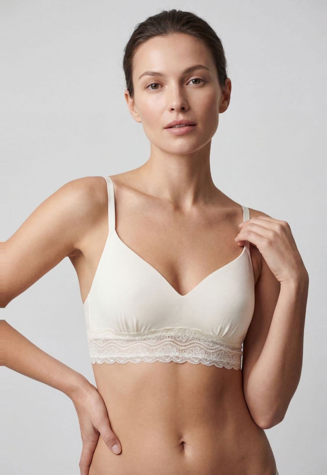 Sutiã Triângulo Feminino Hope Bojo Renda Off-White