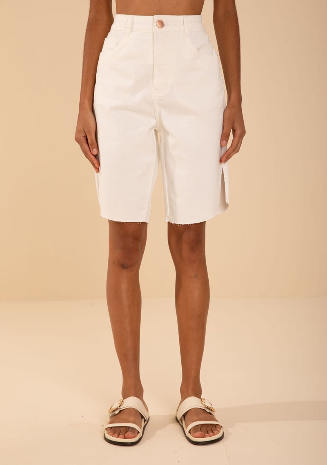 Vista 2 Bermuda Morena Rosa Ciclista Alta Off Off-white Morena Rosa off-white rosa