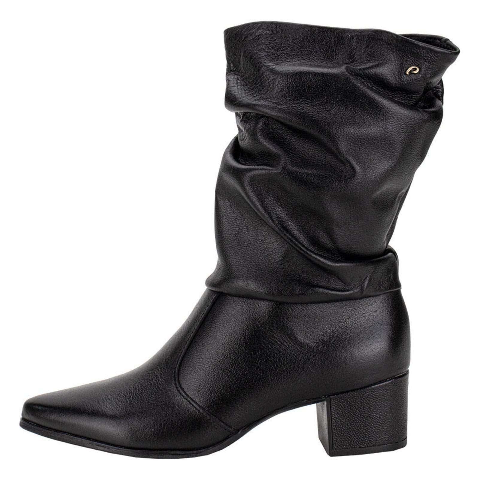 Vista 2 Bota Feminina Cano Médio Pegada 280901 6070901 PEGADA preto