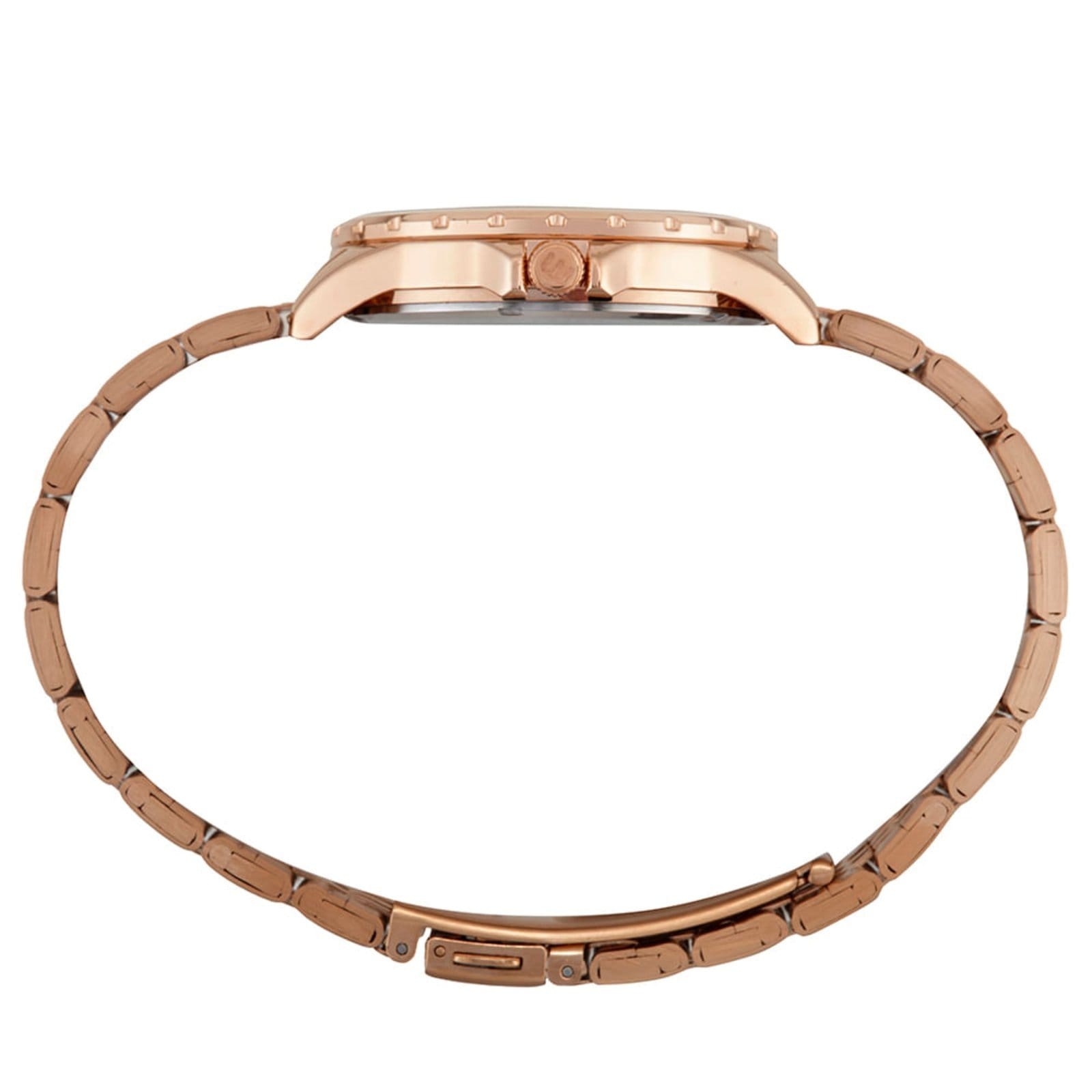 Vista 2 Relógio Feminino Rose Gold Rosa Redondo Aço Delicado Mondaine rosa rose