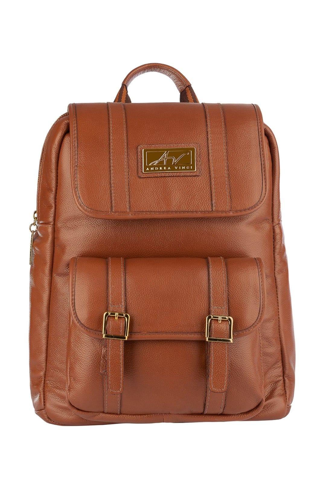 Mochila de couro liso Trip - Whisky