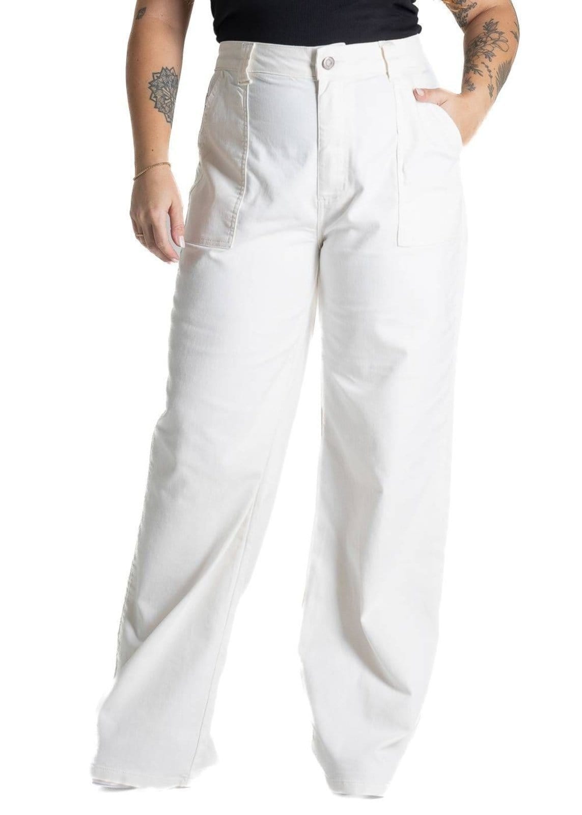 Calça Sarja Sawary Plus Size Wide Leg - 281114