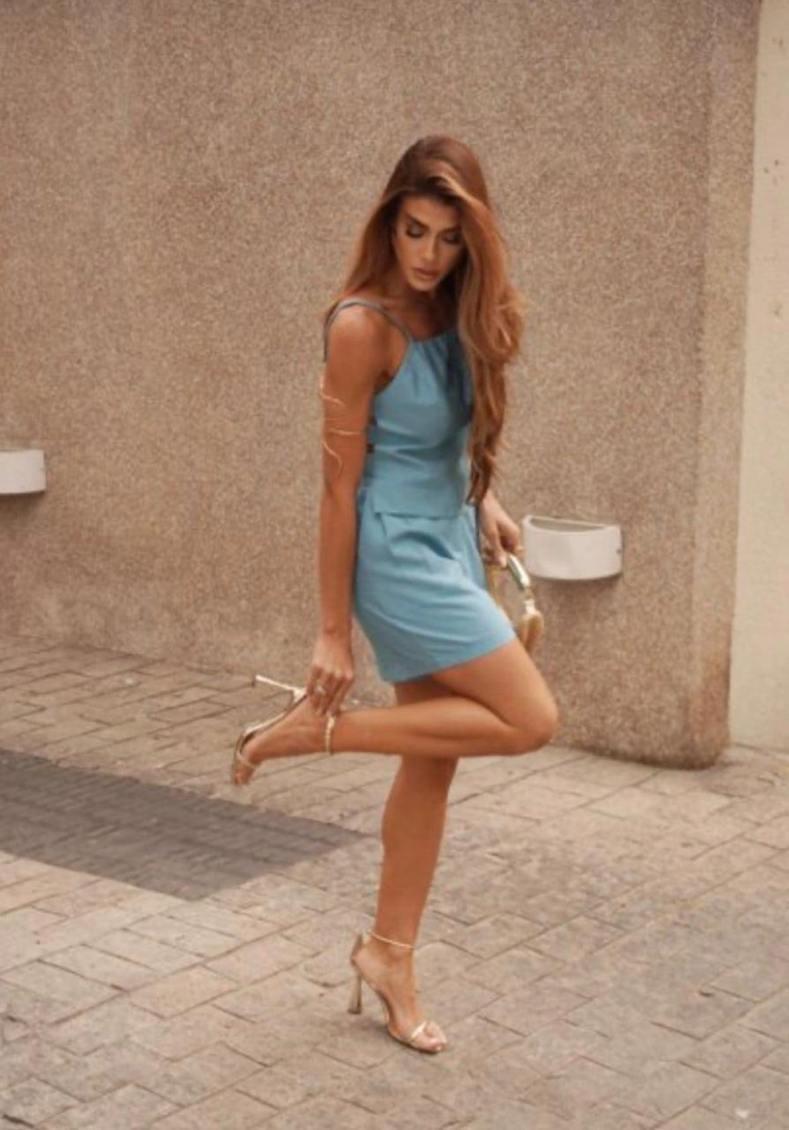 Short Kalie Modas Izy Azul Capri