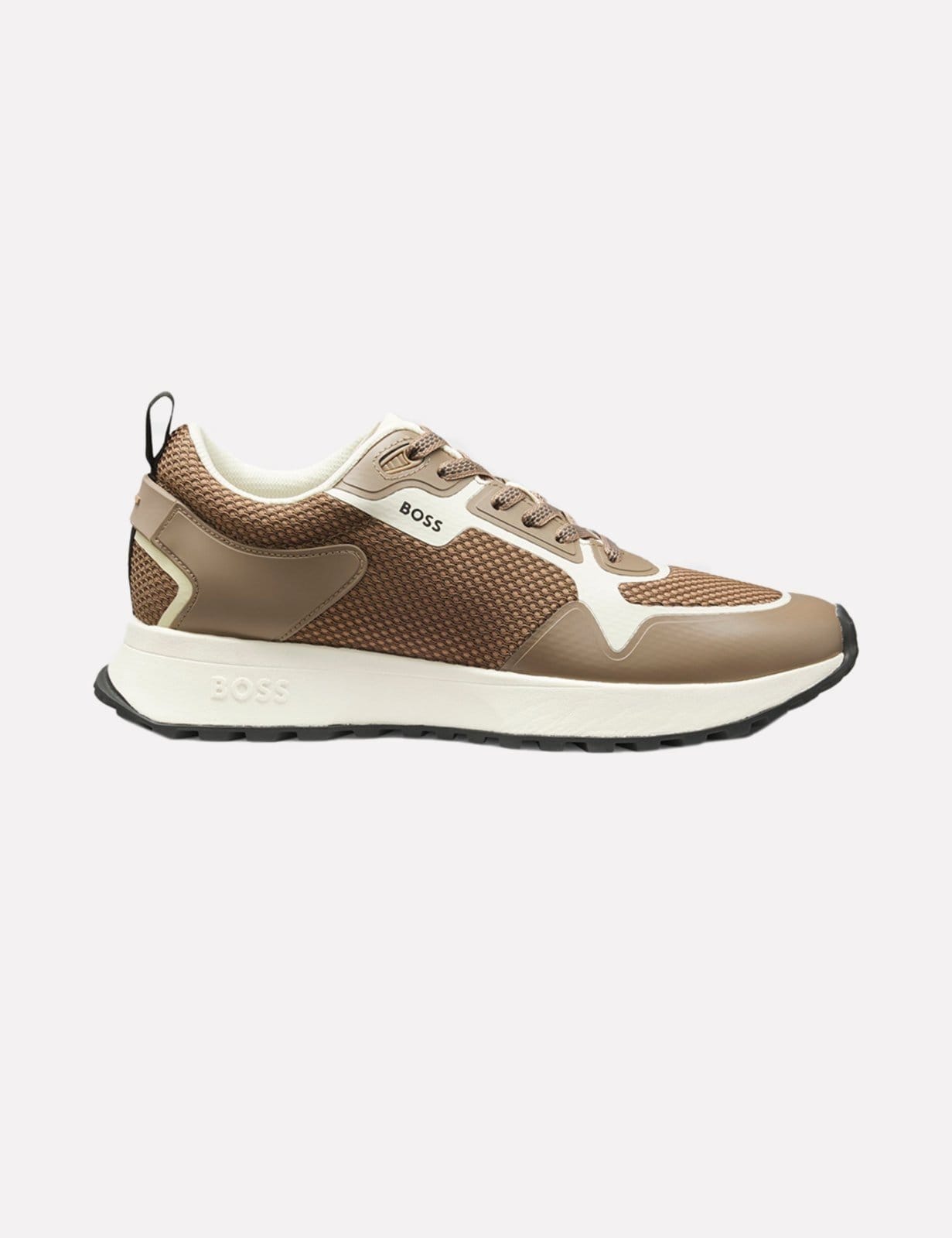 Vista principal Tênis Hugo Boss Masculino Jonah Runn Meth Escuro Hugo Boss bege