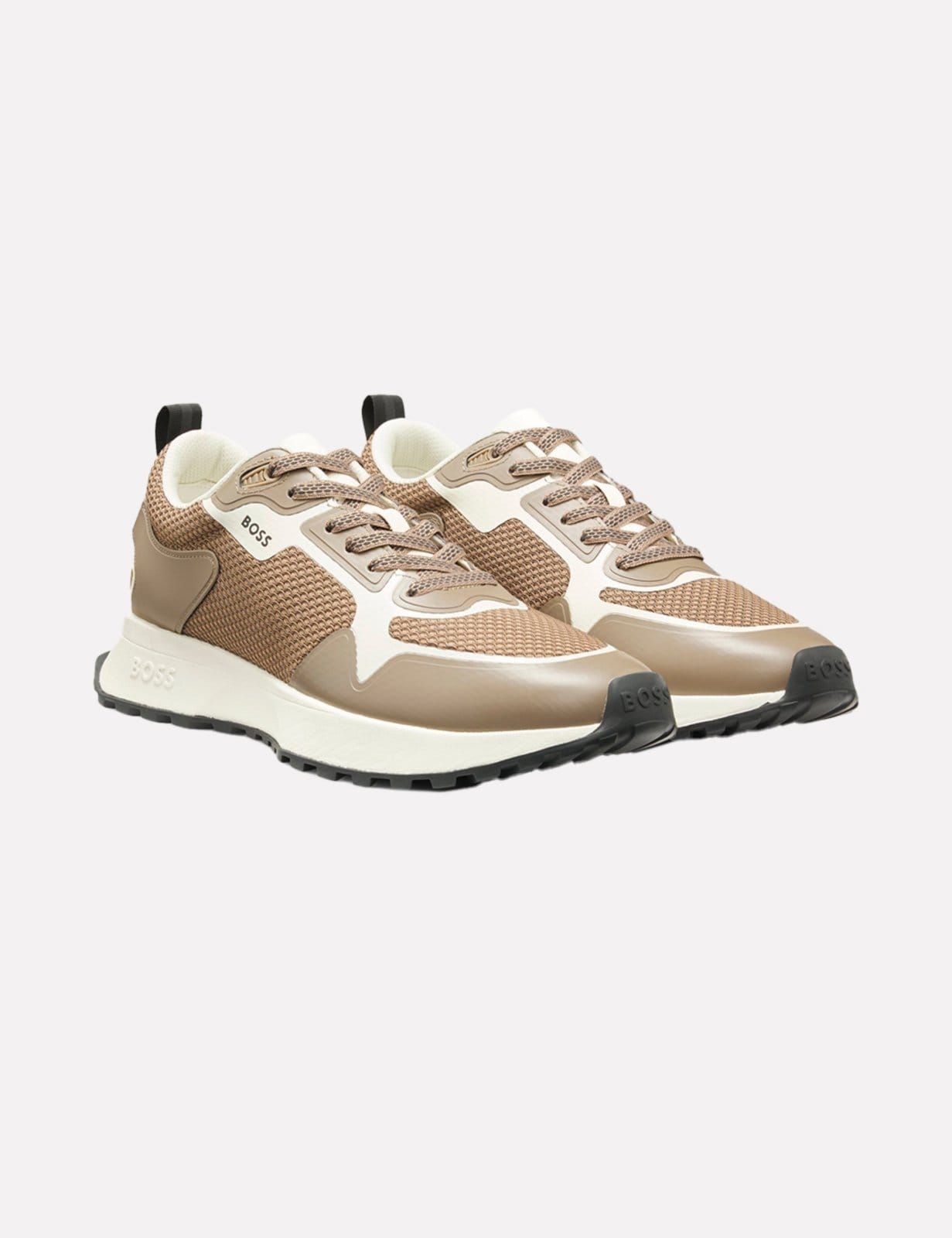 Vista 2 Tênis Hugo Boss Masculino Jonah Runn Meth Escuro Hugo Boss bege