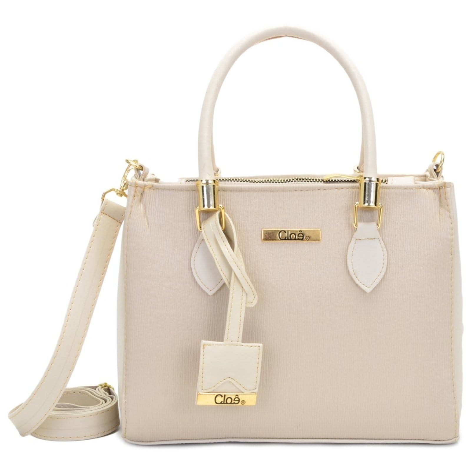 Vista 2 Bolsa Feminina Lorena Média Tote Baú Clube do Sapato de Franca Cloê Angik Marfim Clube do Sapato de Franca bege/multicolorido