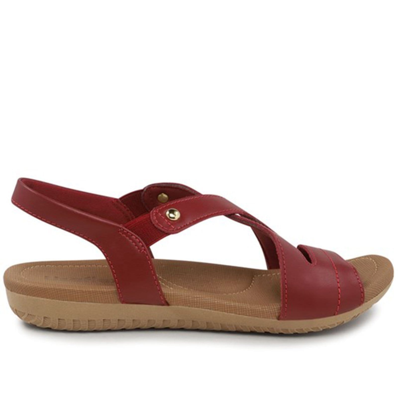 Sandália Usaflex Rasteira Couro Elastico Conforto R1804 Rebu - 101