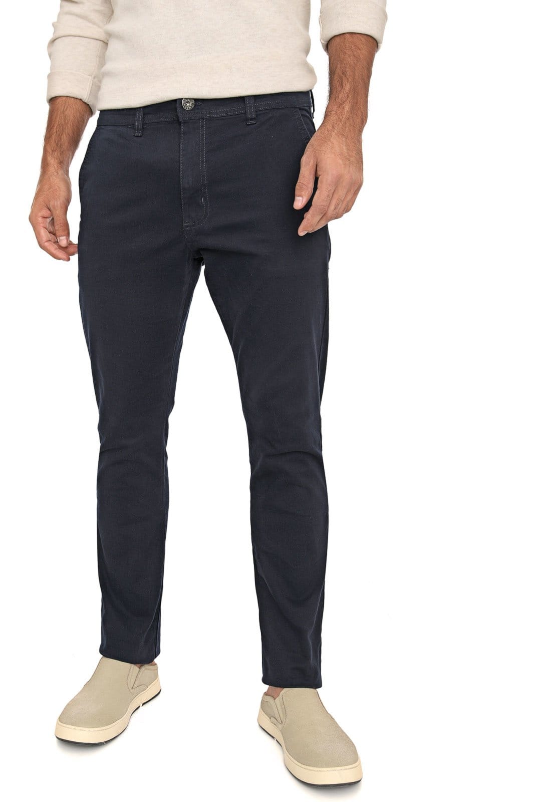 Vista 2 Kit 2 Calças Macaw Sarja Elastano Insert e Marinho Multicolor Macaw azul/multicolorido/verde/verde oliva verde