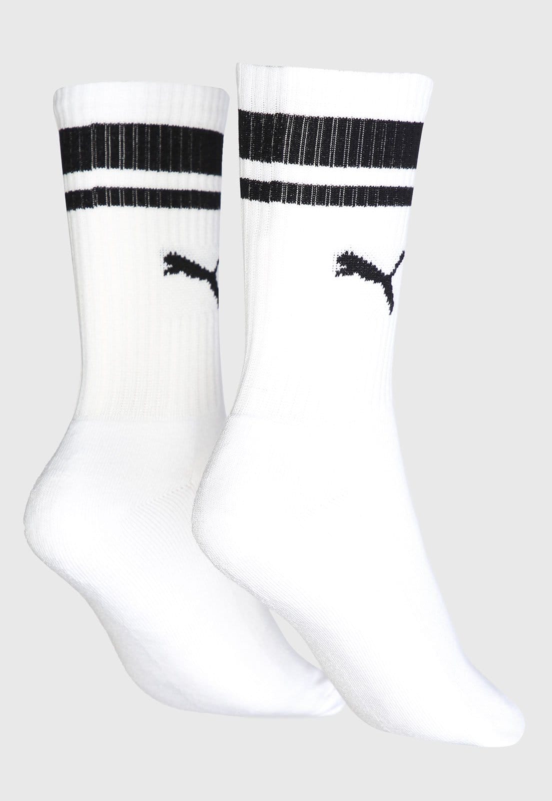 Vista 2 Meia Puma Cano Longo Logo Branca Puma branco