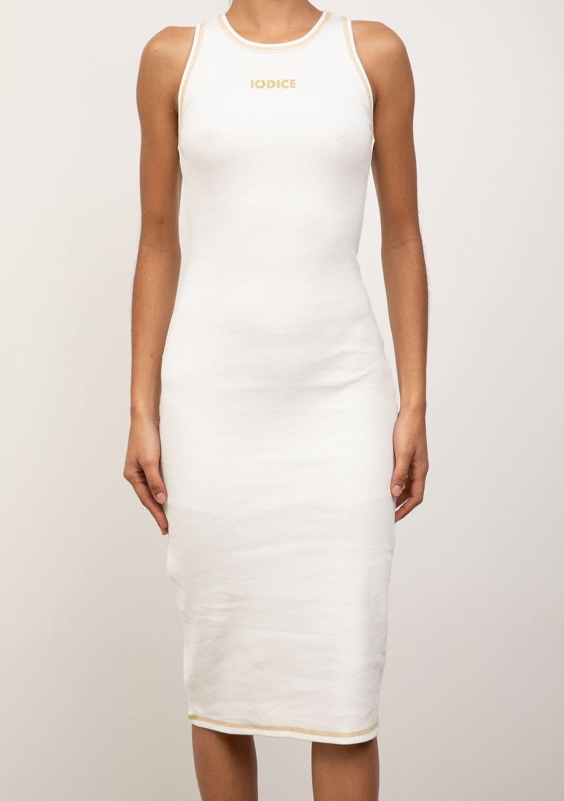Vista 2 Vestido Iódice Ajustado Decote Careca Sem Manga Midi Off-white IÓDICE off-white white