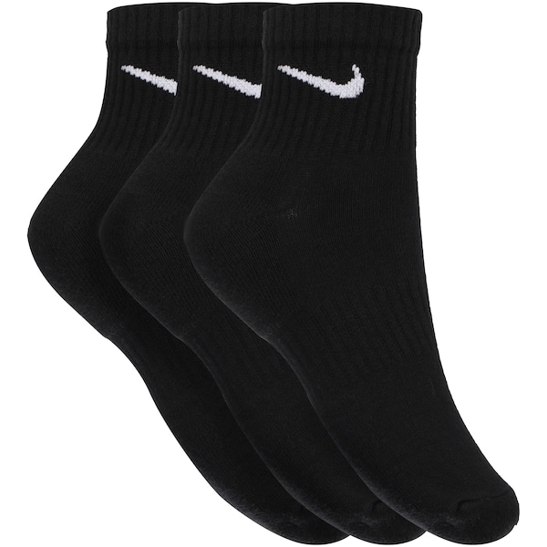 Imagem principal Kit de Meias Nike Everyday Cushion Ankle com 3 Pares - Adulto Nike PRETO/BRANCO