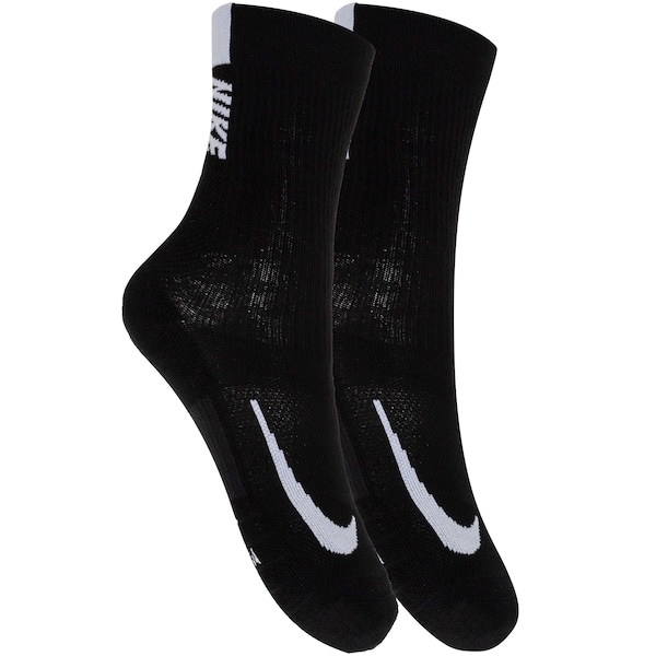 Imagem principal Kit de Meias Para Corrida Nike Multiplier Crew - 2 Pares - 34 a 38 Nike PRETO/BRANCO