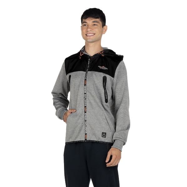 Imagem principal Jaqueta de Moletom HD com Capuz Cang Aberto 9162A - Masculina Hawaiian Dreams CINZA