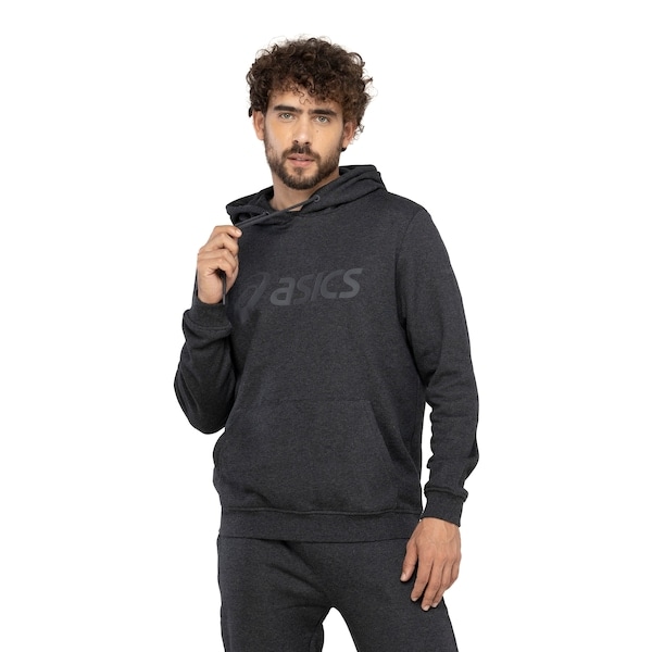 Imagem principal Blusa de Moletom Masculina ASICS com Capuz Canguru Fechado Fleece ASICS CINZA MESCLA