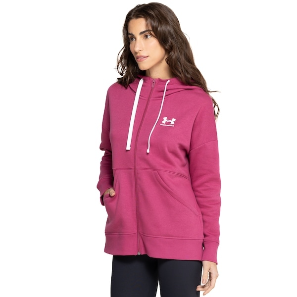 Imagem principal Jaqueta de Moletom Feminino Under Armour com Capuz Rival Fleece Under Armour VINHO