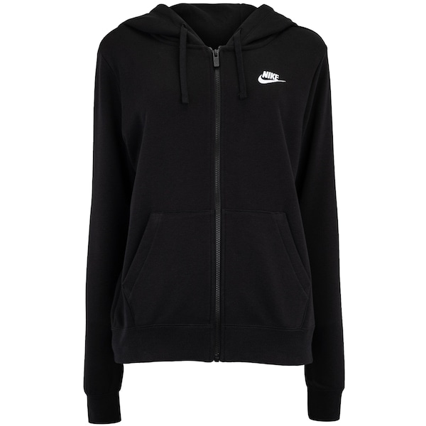 Imagem principal Jaqueta Feminina Nike com Capuz Sportswear Club FLC FZ Nike PRETO/BRANCO