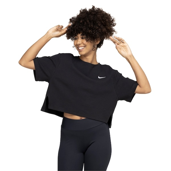 Imagem principal Camiseta Nike Nsw Rib Jrsy Ss Nike PRETO/BRANCO