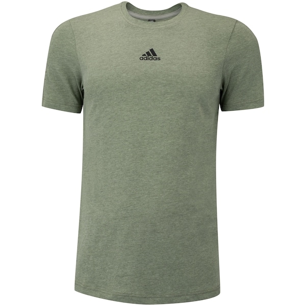Imagem principal Camiseta Masculina adidas Manga Curta Mescla Logo Adidas VERDE ESCURO