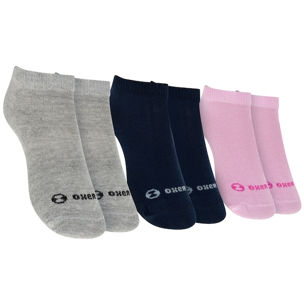 Imagem principal Kit 3 Pares de Meias Cano Baixo Tamanho 27-30 Oxer Infantil Oxer ROSA/CINZA