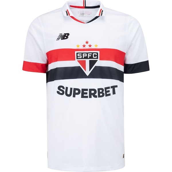 Imagem principal Camisa do São Paulo I 24 New Balance Masculina Torcedor New Balance BRANCO/VERMELHO